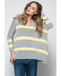 Двухцветный свитер oversize Fimfi I239