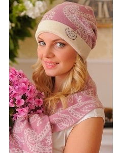 Комплект (шапка+шарф) Landre Вероника (розовый с молоком)