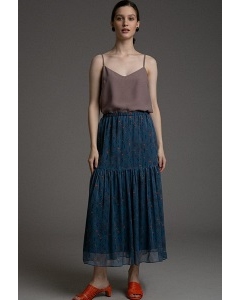 Легкая летняя юбка с цветочным принтом Emka S885/clement