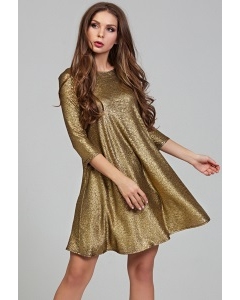 Нарядное платье из золотого трикотажа Donna Saggia DSP-310-57t