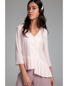 Розовая легкая блузка с V-образным вырезом Emka B2539/laima