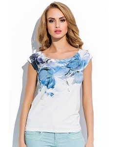 Блузка с синими цветами Sunwear R67-2