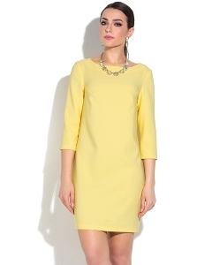 Жёлтое летнее платье с рукавом три четверти Donna Saggia DSP-269-47