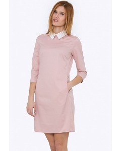 Розовое платье с белым воротничком Emka PL-440/batilda
