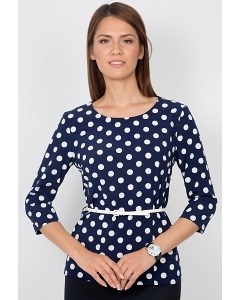 Синяя блузка в белый горох Emka Fashion b 2114/jaklin