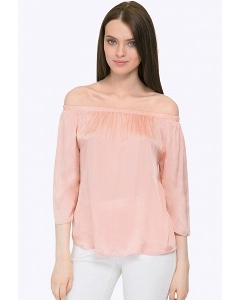 Розовая блузка с открытыми плечами Emka B2269/rozy