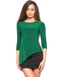 Трикотажная блузка зеленого цвета | DSB-20-44t