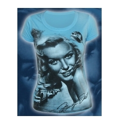 Голубая женская футболка "Marilyn Monro"