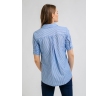 Голубая блузка в полоску с коротким рукавом Emka B2394/ozone