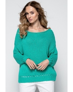 Зелёный свитер крупной вязки Fimfi I242