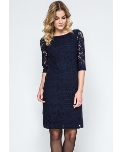 Кружевное платье тёмно-синего цвета Enny 240101