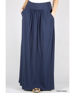 Длинная летняя юбка синего цвета Emka Fashion 309-lillian