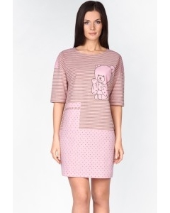 Домашнее платье розового цвета | 1285-50