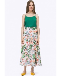 Лёгкая длинная юбка-полусолнце Emka S711/floral