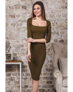 Платье-футляр оливкового цвета Donna Saggia DSP-352-59t