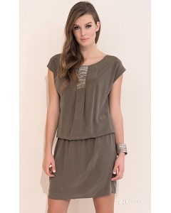 Купить платье свободного кроя коричневого цвета Zaps Agra в интернет-магазине недорого.