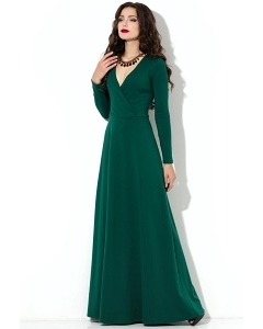 Длинное зелёное платье из трикотажа Donna Saggia DSP-206-44t