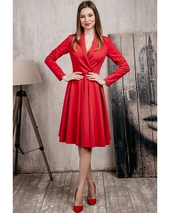 Красное платье из костюмной ткани Donna Saggia DSP-362-56