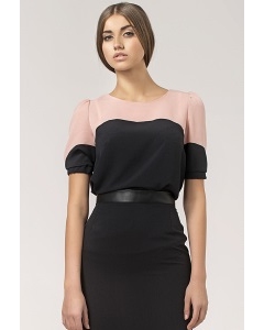 Чёрно-розовая блузка Nife B25