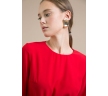 Блузка красного цвета с драпировкой Emka B2385/vivid
