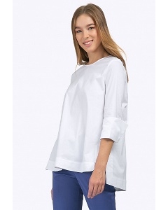 Белая блуза с асимметричным низом Emka B2210/amina