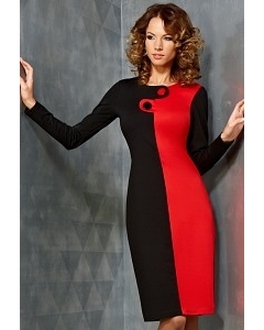 Молодежное черно-красное платье TopDesign B3 109