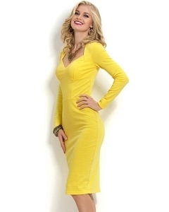 Яркое желтое платье Donna Saggia DSP-166-54t