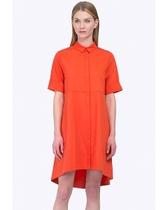 Летнее оранжевое платье с асимметричным низом Emka PL592/gato