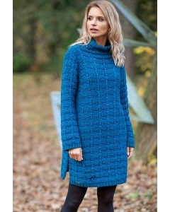 Синее платье-свитер Fobya F599