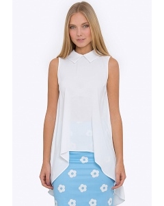 Купить белую блузку с асимметричным низом Emka b 2246/anet в интернет-магазине недорого