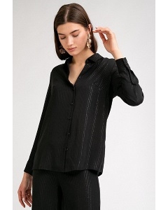 Блузка черного цвета в полоску из люрекса Emka B2412/nyusha