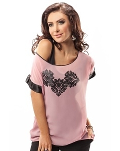 Летняя розовая блузка Enny 17006