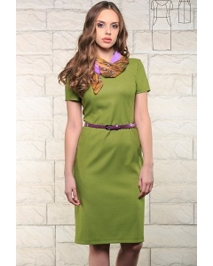 Зелёное льняное платье Issi 171526 (коллекция 2017)