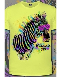 Мужская футболка Zebra Wazzap (Светится в ультрафиолете)