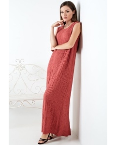 Длинное летнее платье терракотового цвета TopDesign A20 048