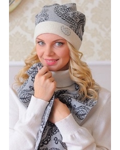 Комплект (шапка+шарф) Landre Вероника (серый с черным)
