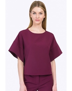 Фиолетовая укороченная блузка с широким рукавом Emka B2202/latifa