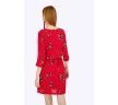 Красное платье из вискозы в цветочный орнамент Emka PL920/sacvarela