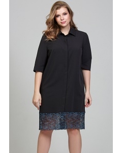 Нарядное платье-рубашка чёрного цвета Donna Saggia DSPB-32-6