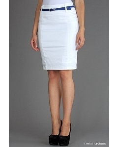Белая юбка из 100% хлопка Emka Fashion 440-maisa