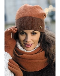Женская шапка цвета терракот Kamea Elena-Badge