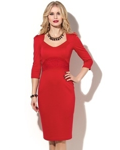 Платье-футляр красного цвета Donna Saggia DSP-181-29t