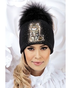 Женская шерстяная шапка с котом Willi Catina