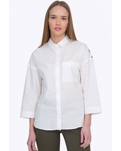 Белая женская рубашка с рисунком на спине Emka B2290/ronda