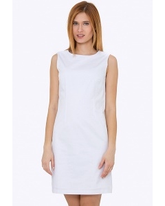 Белое лёгкое платье без рукавов Emka PL-448/aqua