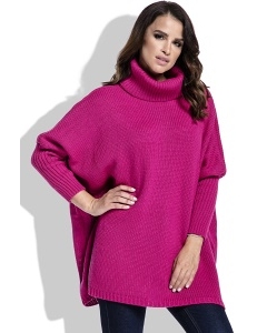 Теплый свитер с высоким воротом яркого цвета Fimfi I217