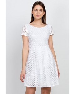 Белое хлопковое платье Emka Fashion PL-498/sisley