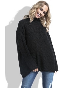 Женский свитер свободного кроя чёрного цвета Fimfi I229