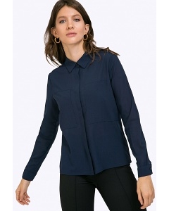 Тёмно-синяя блузка с длинными рукавами Emka B2260/marika
