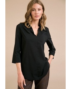 Черная блузка из стрейч-коттона Emka B2333/andjello